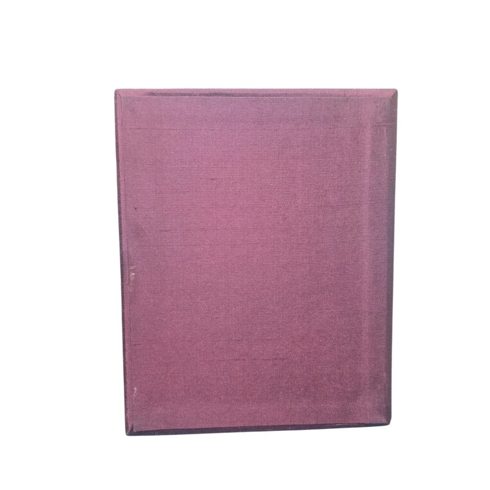 Pottery Barn Silk Boxed Photo 3 Albums 4 X 6 Inch Eggplant Purple Vintage EUC